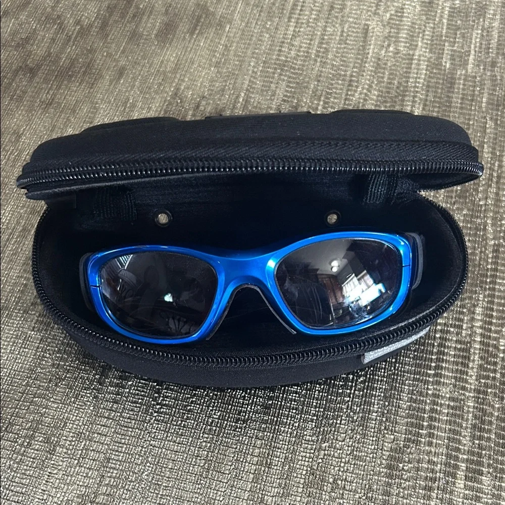 Kids Blue Sport Glasses with Protective Case